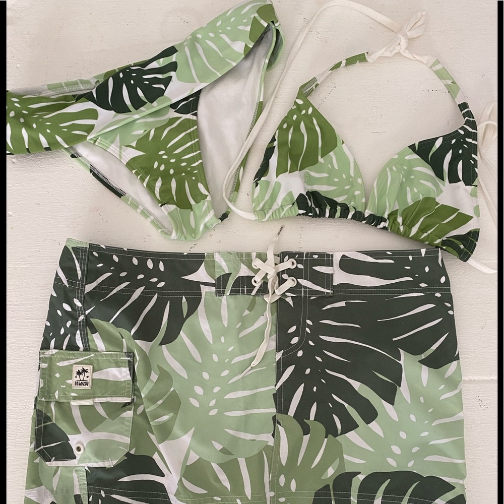 Island Company Palm Bikini and Board Short